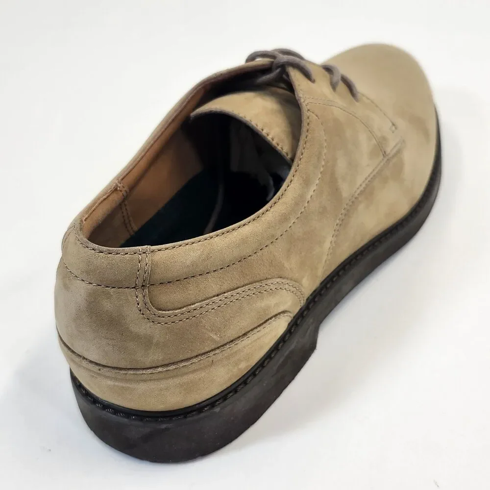 Rockport Mens 10M Beige Nubuck Leather Derby Shoes Casual Lace Up Comfort Oxford